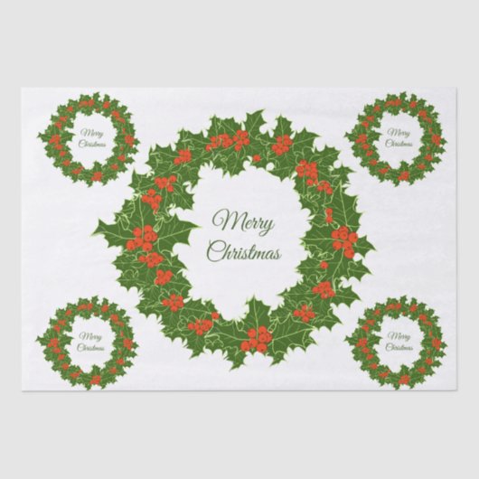 Frohe Weihnachtsfeiertage Seidenpapier (Vorderseite)