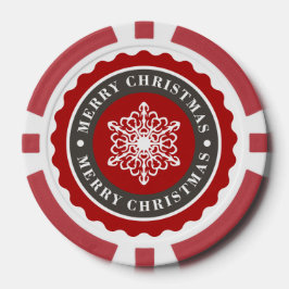 Frohe Weihnachtsfeiertage Snowflake Pokerchips