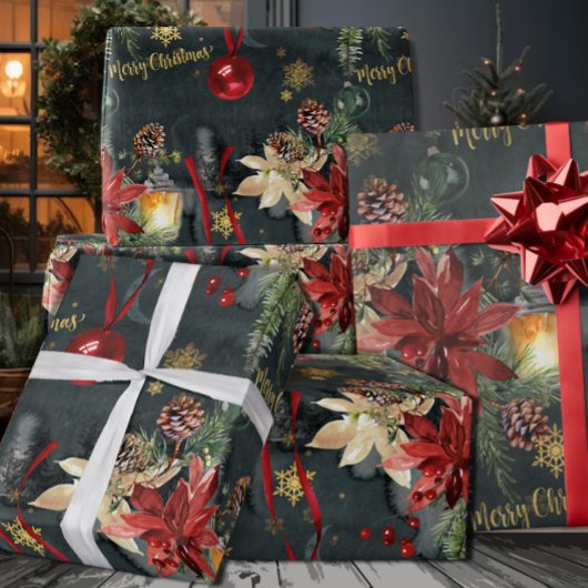Frohe Weihnachtsfeiertage Splendor Glossy Geschenkpapier