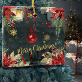 Frohe Weihnachtsfeiertage Splendor Keramikornament