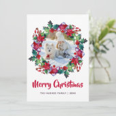 Frohe Weihnachtsfeiertage Strumpf Blumenkohl Foto Feiertagskarte (Stehend Vorderseite)