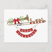 Frohe Weihnachtsfeiertage und Niedliche Vögel Feiertagspostkarte (Vorderseite)