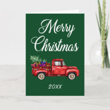 Frohe Weihnachtsfeiertage Vintager Red Truck Tree 