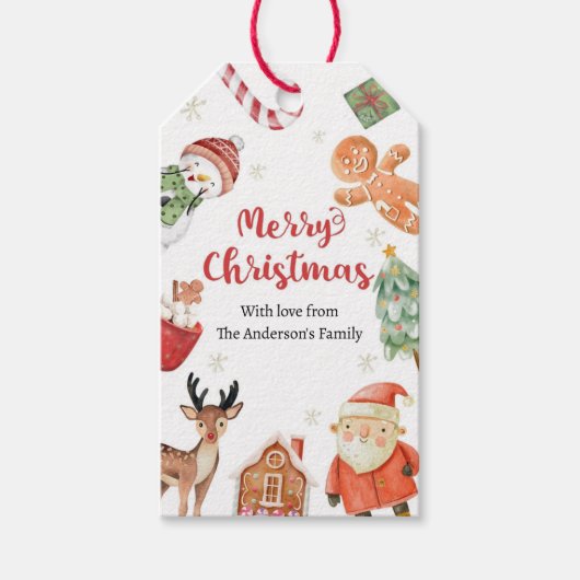 Frohe Weihnachtsfeiertage Weihnachtsgeschenk Famil Geschenkanhänger (Vorderseite)