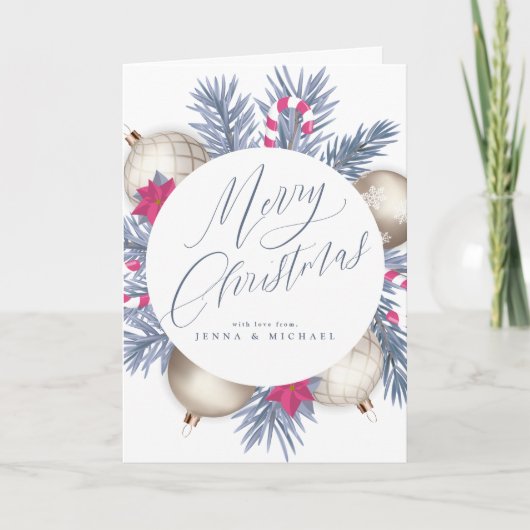 Frohe Weihnachtsfeiertage Wreath Feiertagskarte (Vorderseite)