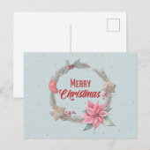 Frohe Weihnachtsfeiertage Wreath Postkarte (Vorne/Hinten)