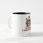 Frohe Weihnachtsfeiertage Zweifarbige Tasse (Vorderseite Links)