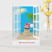 Frohe Weihnachtsfenster mit tropischem Sandman Karte (Gelbe Blume)
