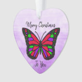 Frohe Weihnachtsferien Butterfly Holiday Keepake Ornament (Vorderseite)