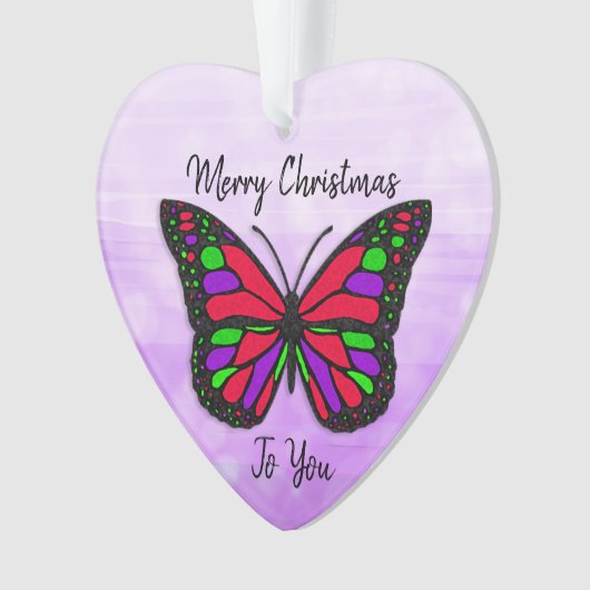 Frohe Weihnachtsferien Butterfly Holiday Keepake Ornament (Vorderseite)
