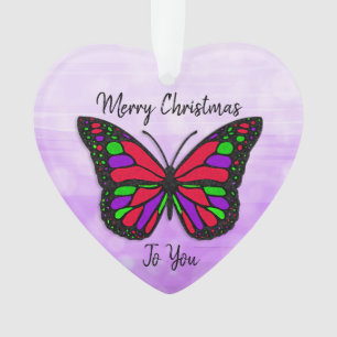 Frohe Weihnachtsferien Butterfly Holiday Keepake Ornament