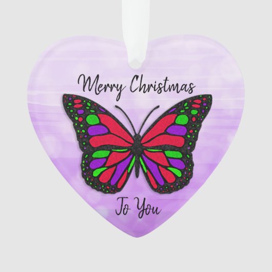 Frohe Weihnachtsferien Butterfly Holiday Keepake Ornament (Vorderseite)