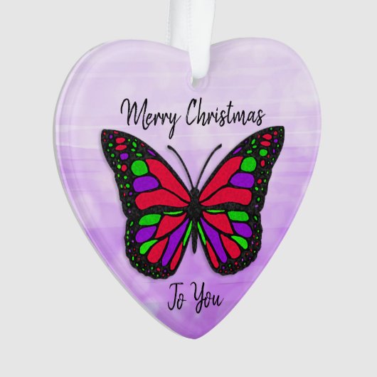 Frohe Weihnachtsferien Butterfly Holiday Keepake Ornament (Vorderseite)