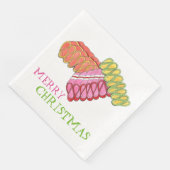 Frohe Weihnachtsferien Classic Ribbon Candy Serviette (Ecke)