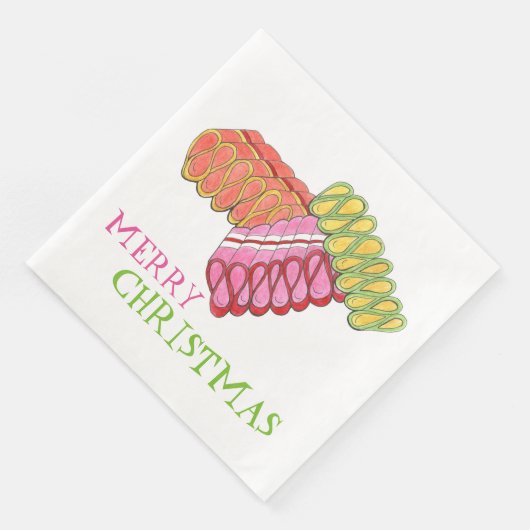 Frohe Weihnachtsferien Classic Ribbon Candy Serviette (Ecke)