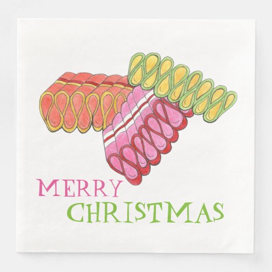 Frohe Weihnachtsferien Classic Ribbon Candy Serviette (Vorderseite)