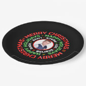 Frohe Weihnachtsferien Familie Foto Personalisiere Pappteller (Schrägansicht)