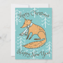 Frohe Weihnachtsferien Fox Cosy Feiertagskarte