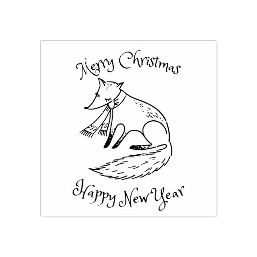 Frohe Weihnachtsferien Fox Cosy Gummistempel (Prägung)