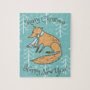 Frohe Weihnachtsferien Fox Cosy Puzzle