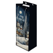Frohe Weihnachtsferien Geschenktüte Für Weinflaschen (Rückseite Schrägansicht)