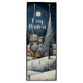 Frohe Weihnachtsferien Geschenktüte Für Weinflaschen (Vorderseite)
