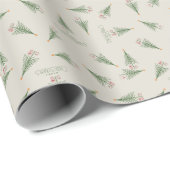 Frohe Weihnachtsferien Moderner Baum Geschenkpapier (Rolleneckpunkt)
