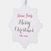 Frohe Weihnachtsferien rot grün Familienname tex Ornament Karte (Linke Ecke)