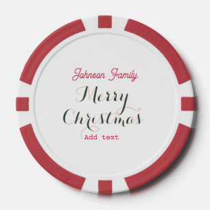 Frohe Weihnachtsferien rot grün Familienname tex Pokerchips