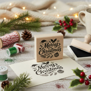 Frohe Weihnachtsferien Rubber-Briefmarke Gummistempel