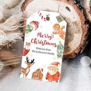 Frohe Weihnachtsferien Santa Geschenk Familie Lehr Geschenkanhänger