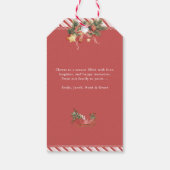 Frohe Weihnachtsferien Weihnachtsmann Schlitten Zu Geschenkanhänger (Rückseite)