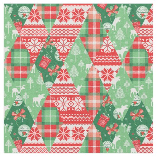 Frohe Weihnachtsferien Winter Muster Stoff (Nahaufnahme)