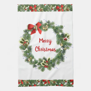 Frohe Weihnachtsferien zu Hause Geschirrtuch