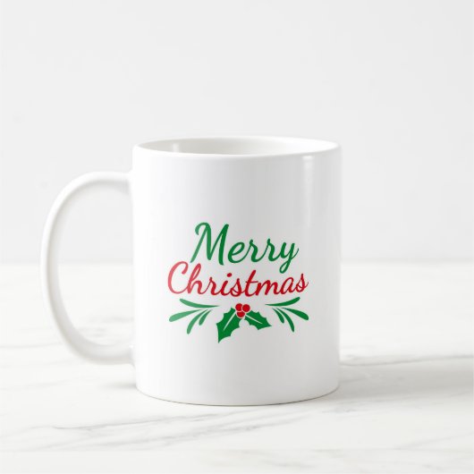 Frohe Weihnachtsferiendesign  Kaffeetasse (Links)
