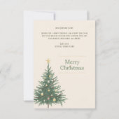 Frohe Weihnachtsfest Holly & Snowflake Card. RSVP Karte (Rückseite)