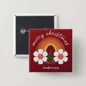 Frohe Weihnachtsfest Rainbow Personalisiert Button (Vorne & Hinten)