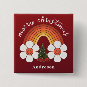 Frohe Weihnachtsfest Rainbow Personalisiert Button
