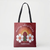 Frohe Weihnachtsfest Rainbow Personalisiert Tasche (Vorderseite)