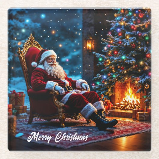 Frohe Weihnachtsfest Weihnachtsmagie Glasuntersetzer (Vorderseite)