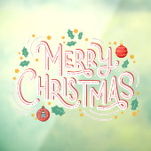 Frohe Weihnachtsfestspiele Ball Holiday Vibes Stor Fensteraufkleber (Blatt 3)