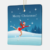 Frohe Weihnachtsfigur Skaten Santa Girl Ornament (Links)