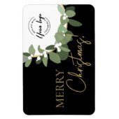 Frohe Weihnachtsfirma Logo Gold Black Custom Hol Magnet (Vertikal)