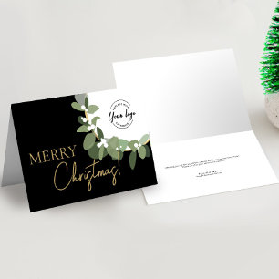 Frohe Weihnachtsfirma Logo Gold Custom Feiertagskarte