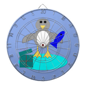 Frohe Weihnachtsfischen Pinguin Dart Board Dartscheibe