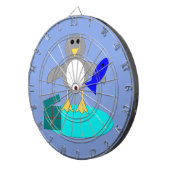 Frohe Weihnachtsfischen Pinguin Dart Board Dartscheibe (Vorderseite rechts)