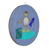 Frohe Weihnachtsfischen Pinguin Dart Board Dartscheibe (Vorderseite Links)