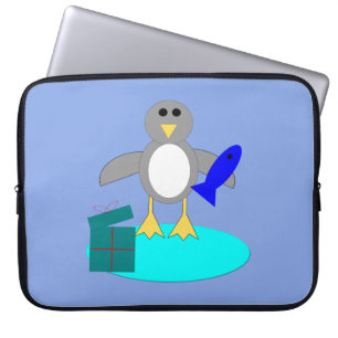 Frohe Weihnachtsfischen Pinguin Laptop-Tasche Laptopschutzhülle