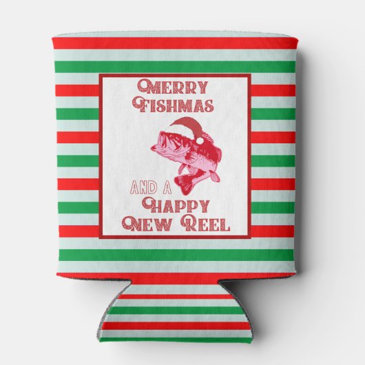 Frohe Weihnachtsfischerei Fischen Beer Dosenkühler (Rückseite)