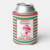 Frohe Weihnachtsfischerei Fischen Beer Dosenkühler (Kanne Rückseite)